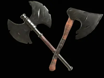 War axe pack Low-poly 3D model