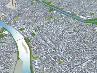 Teresina Brazil 30km AI Low-poly 3D model