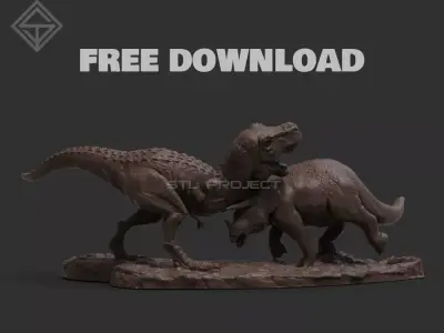 Dinosaur Diorama Free 3D print model