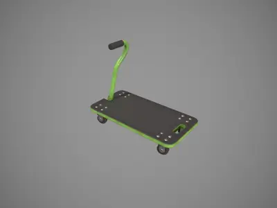 Transport Trolley - Green  Low-poly 3D model