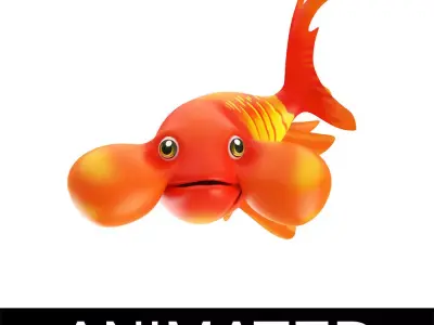 Bubble Eye fish animated   Low-poly 3D model