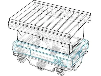 MIR200 Roller Conveyor Top Module 3D model