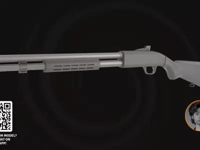 3D Model Mossberg 590 - Professional Police Tactical Shotgun 3D model