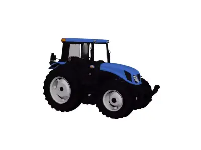Generic Modern Heavy Tractor Low Poly Farm Vehicle Optimized Low-poly 3D model