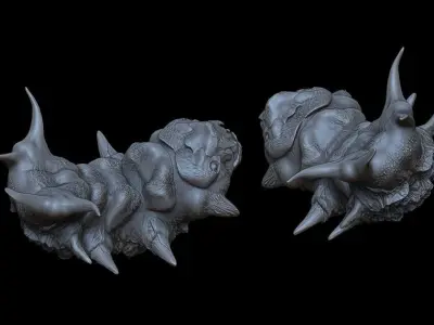 Monster sea worm clay alien scifi  3D model