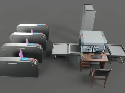 airport package Low-poly 3D model