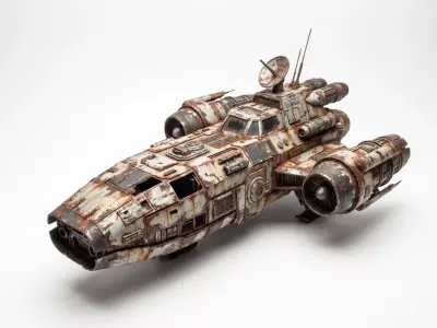 Old Spaceship Vanguard 3D model