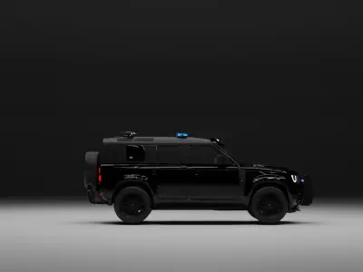 land rover defender police Low-poly 3D model