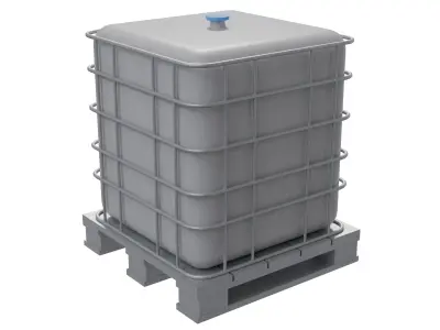Plastic Water Tank Low-poly 3D model