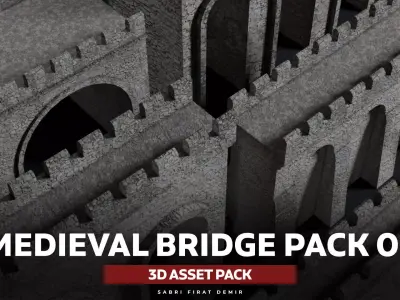 Medieval Bridge Pack Vol 01 Low-poly 3D model
