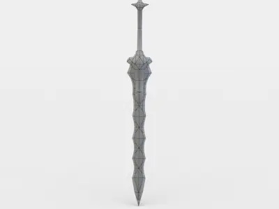 Sword Low-poly 3D model 16