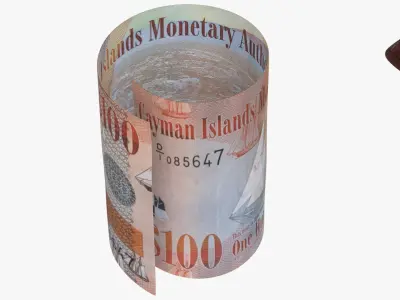 Cayman Islands British 100 Dollar Wallet Money Purse 3D model