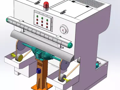 Integrated dust removal belt polishing machine 3D model purchase