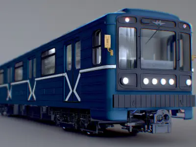 High Poly Metro Train 3D Model WIP 3D model