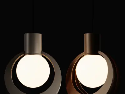Woud Lunar Pendant Lamp 3D model