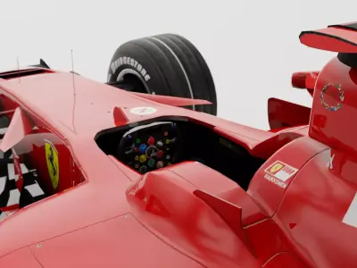 Ferrari 2008 Season F2008 F1 Car Free low-poly 3D model