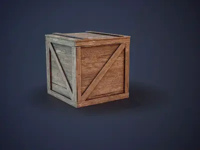 Wooden Box Low-poly 3D model order