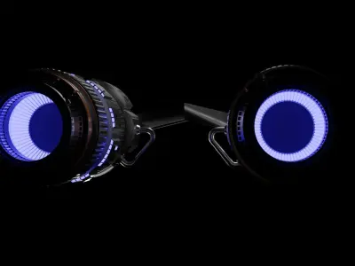 Boosters futuristic hoverboard 3D model