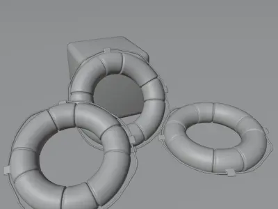 Lifebuoy 3D model set of life preservers Free 3D model