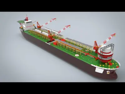 FPSO Vessel Low-poly 3D model
