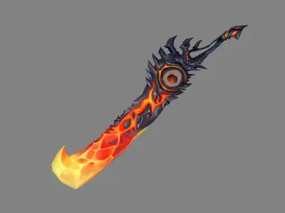  Cartoon lava sword Low-poly 3D model
