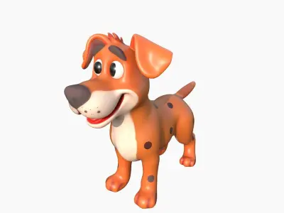 Cartoon Dog  Low-poly 3D model
