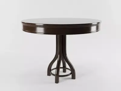 VINTAGE DARK BROWN THONET STYLE TABLE with 2 texture sets Low-poly 3D model