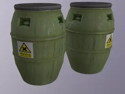Barrel Pile Low-poly 3D model