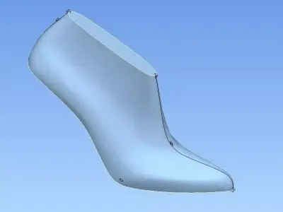 Court high heel shoe last 3D model