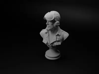 Air Force Pilot Bust Chess 3D print model buy