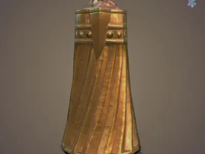 art nouveau copper pitcher Low-poly 3D model