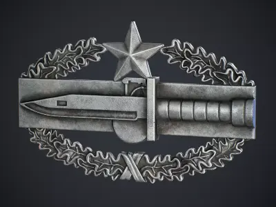Combat Action Badge Low-poly 3D model