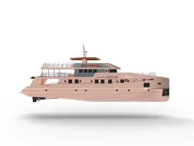 Golden Yacht B 3D model