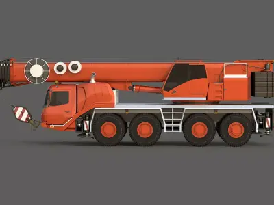 Mobile Crane 4 Axle 3D model