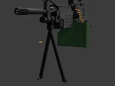 M249 lowpoly  Low-poly 3D model