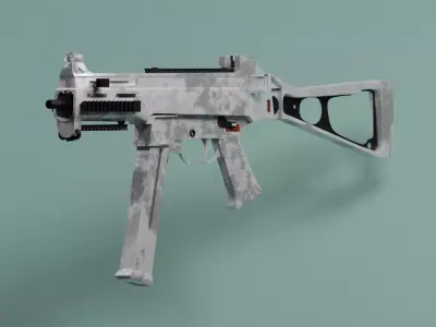 smg45 gun Low-poly 3D model