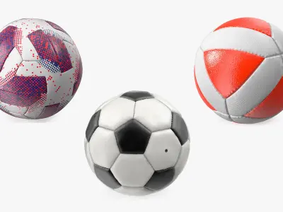 Soccer Balls Collection 3D model