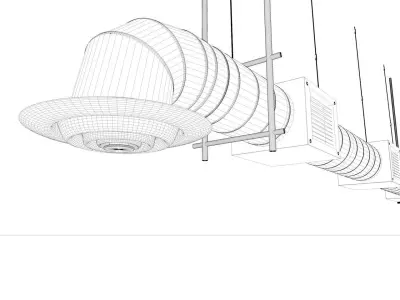 Air-Duct metal pipe with fan 3D model