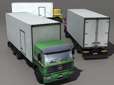Truck flatbed - flatbed Low-poly 3D model