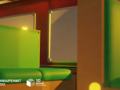 THE TRAIN with seats 3D model
