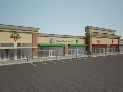 Retail Store Building 3D model shop