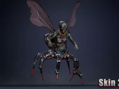 Fantasy Cyborg - Mosquito Low-poly 3D model