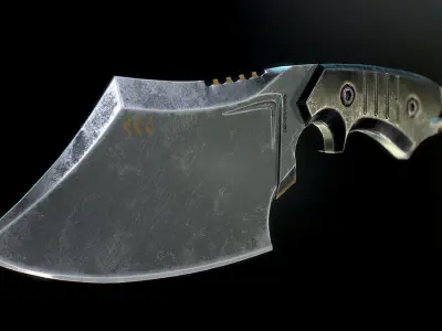 Army Butcher Knife Low-poly 3D model
