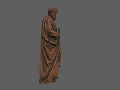 Old Man Statue Low-poly 3D model