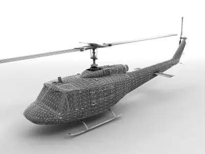  Bell Huey II Helicopter Low-poly 3D model