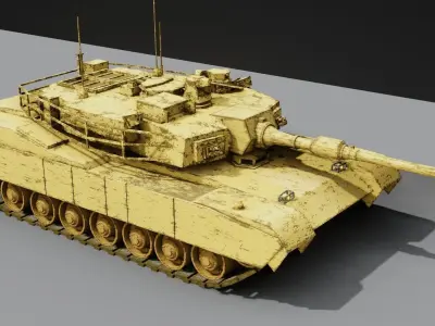 tank for games Low-poly 3D model