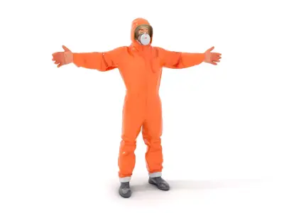 Orange Hazmat Suit model pack Low-poly 3D model