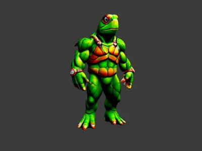 Iguana Man Low-poly 3D model