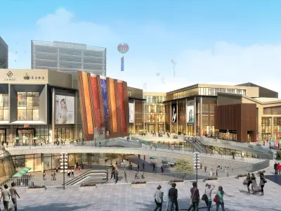 3Dmax fashion city commercial square building 09 3D model