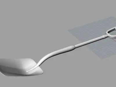 Shovel construction tool Low-poly 3D model